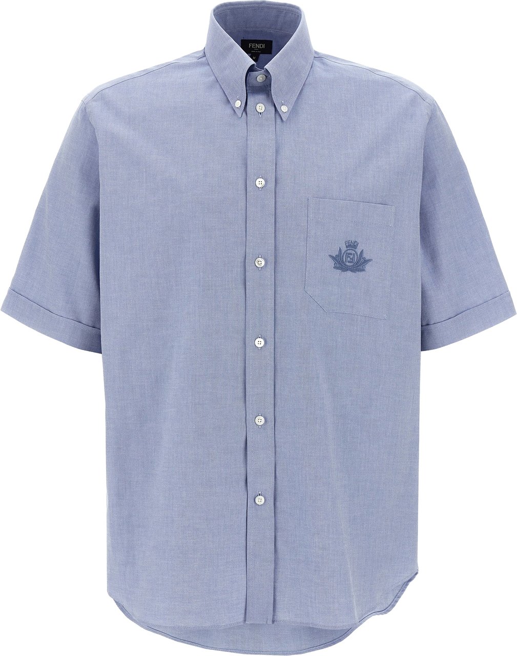 Fendi Blue Cotton Blouse Lichtblauw