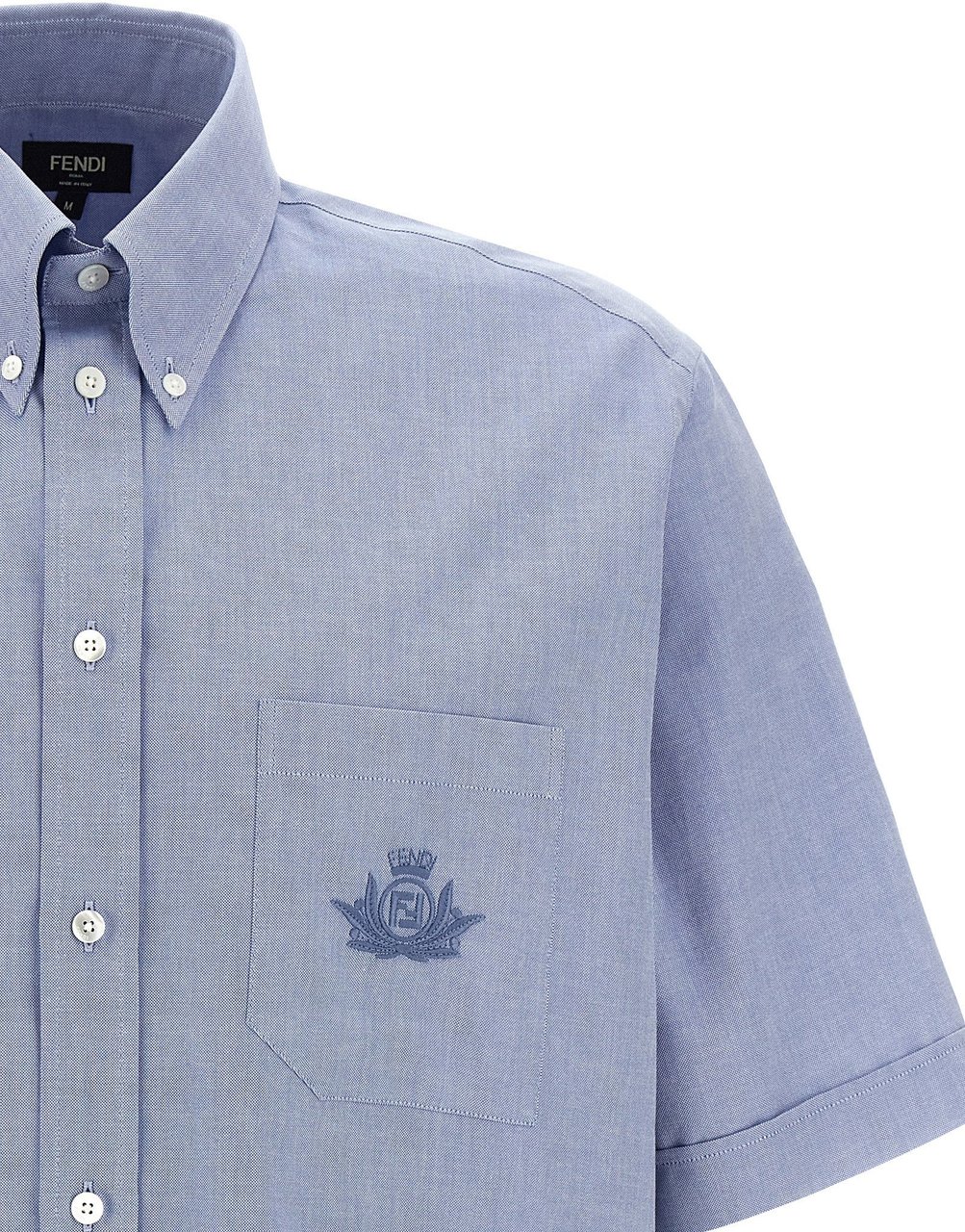 Fendi Blue Cotton Blouse Lichtblauw