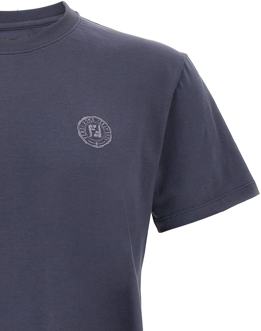 Fendi Blue Cotton T-Shirt Blauw