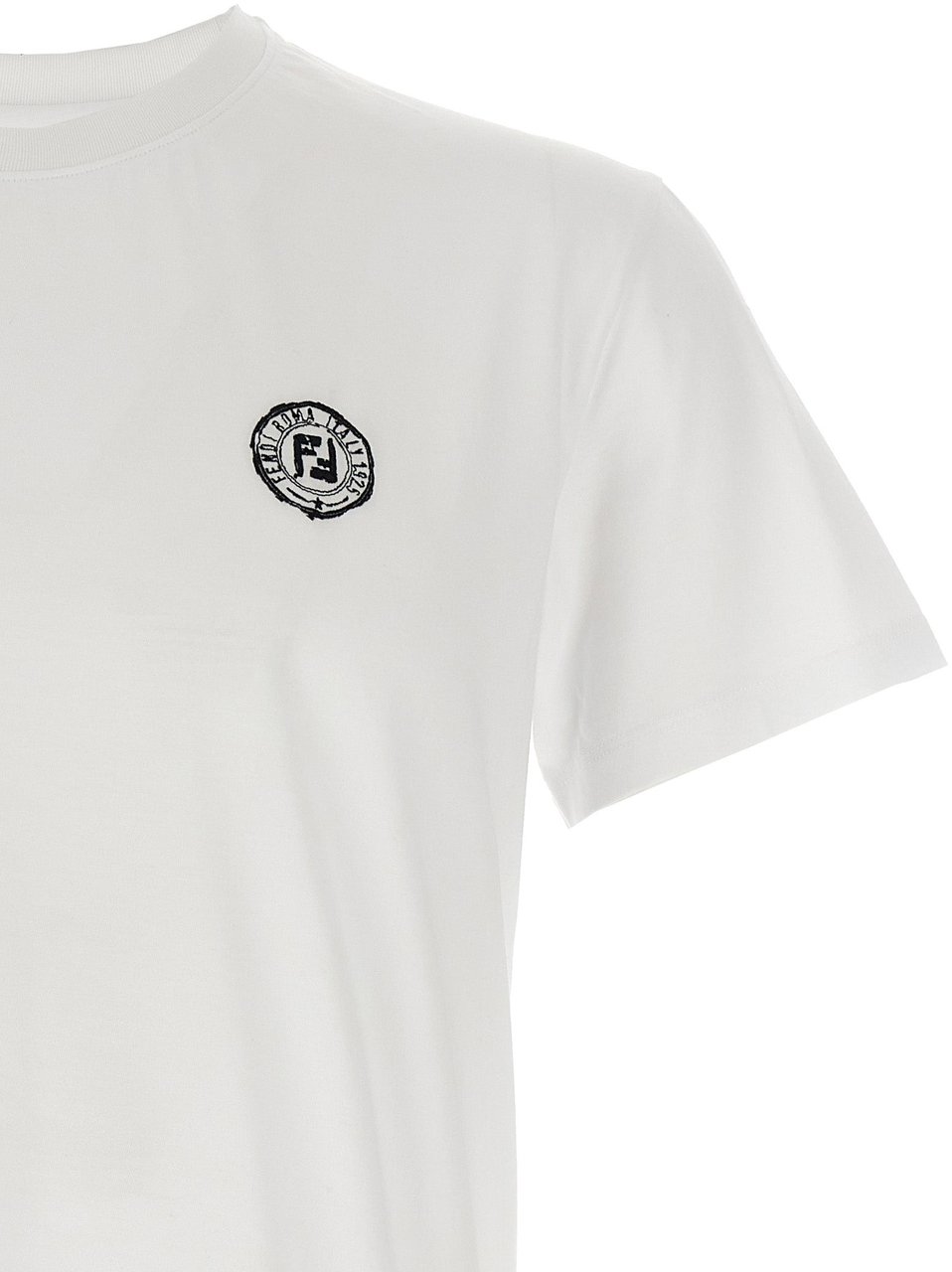 Fendi White Cotton T-Shirt Wit