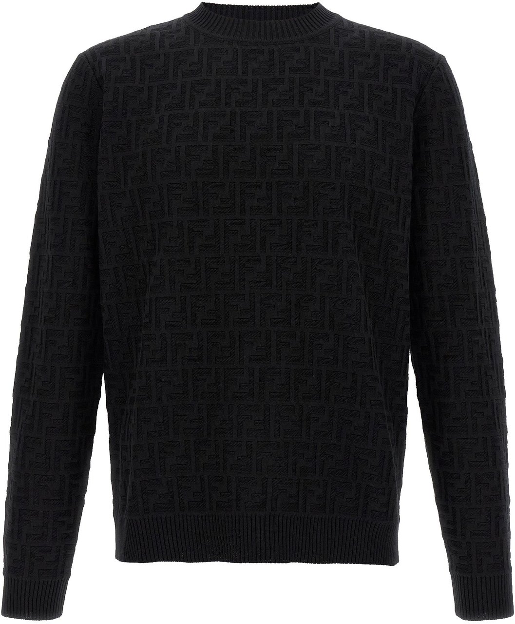 Fendi Black Cotton Cardigan Zwart