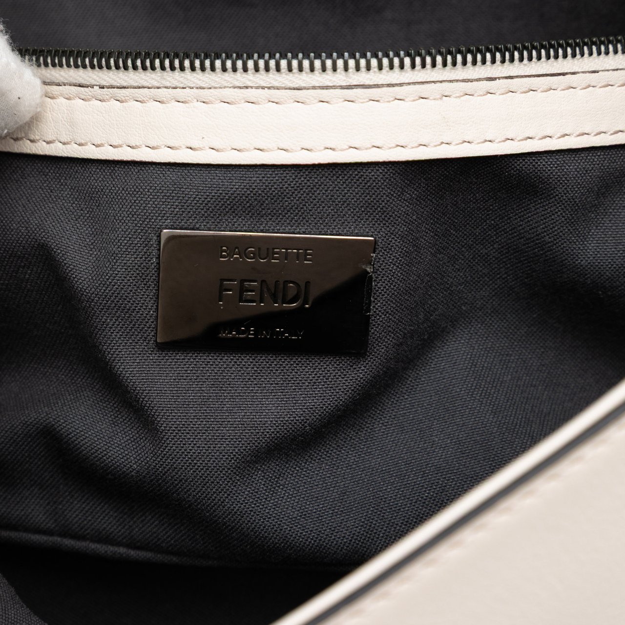 Fendi Whipstitch Leather Baguette Crossbody Wit