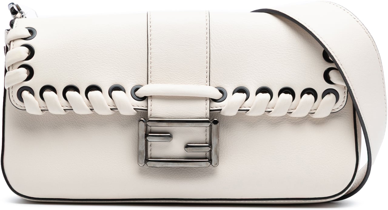 Fendi Whipstitch Leather Baguette Crossbody Wit