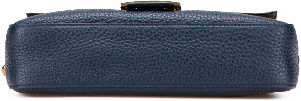 Fendi Leather Selleria Baguette Satchel Blauw