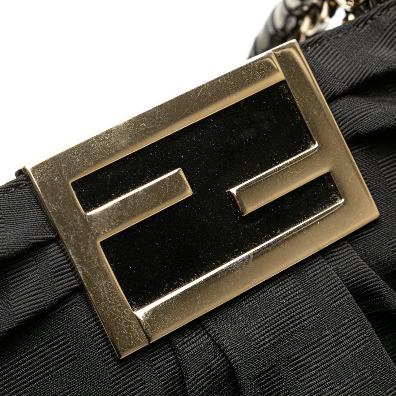 Fendi Small Zucca Canvas Mia Chain Tote Zwart