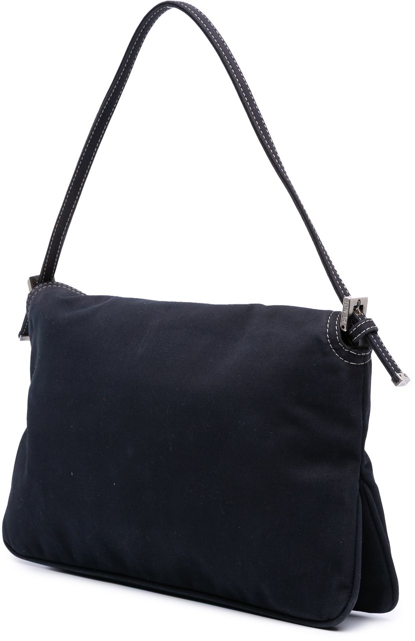 Fendi Canvas FF Marble Double Flap Shoulder Bag Blauw