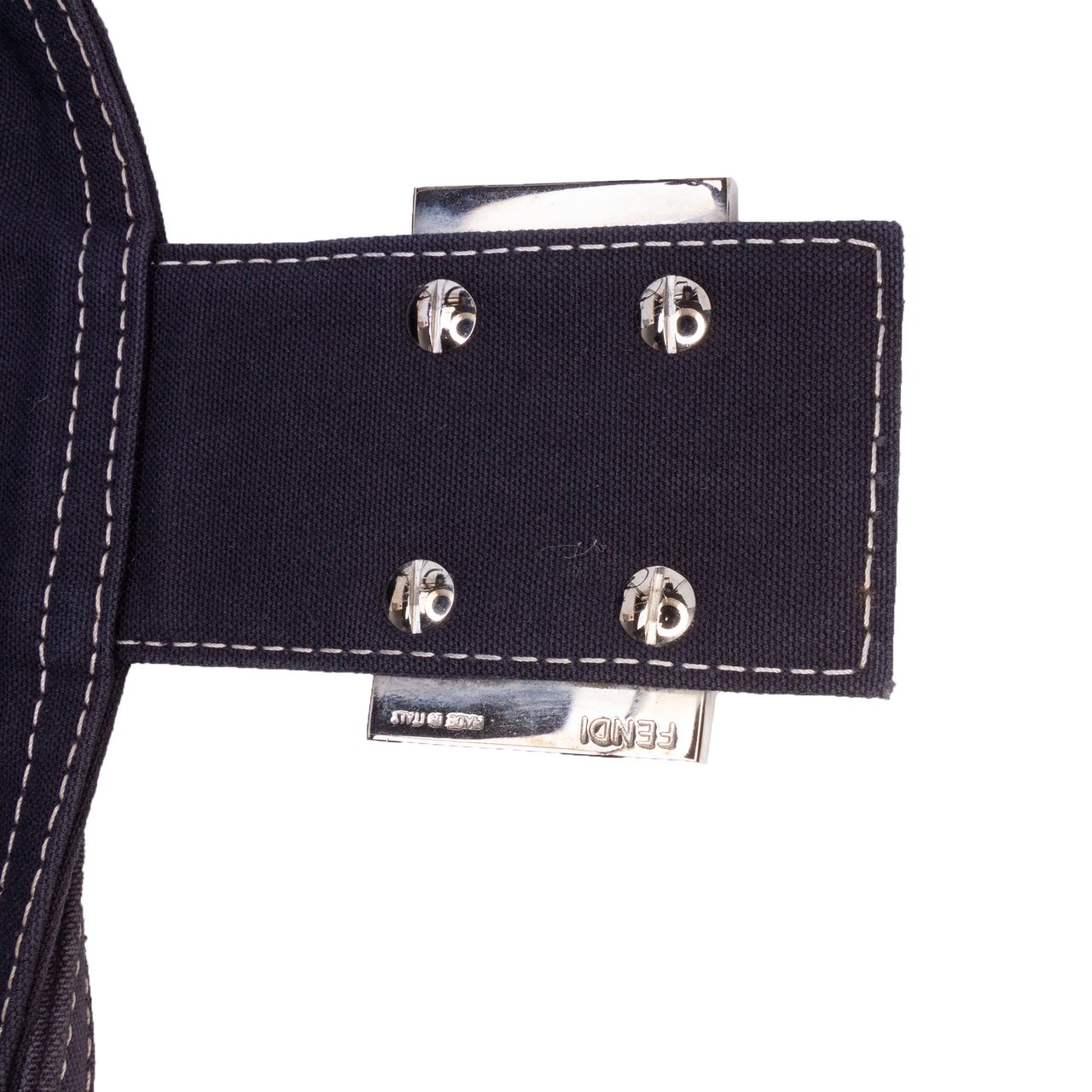 Fendi Canvas FF Marble Double Flap Shoulder Bag Blauw