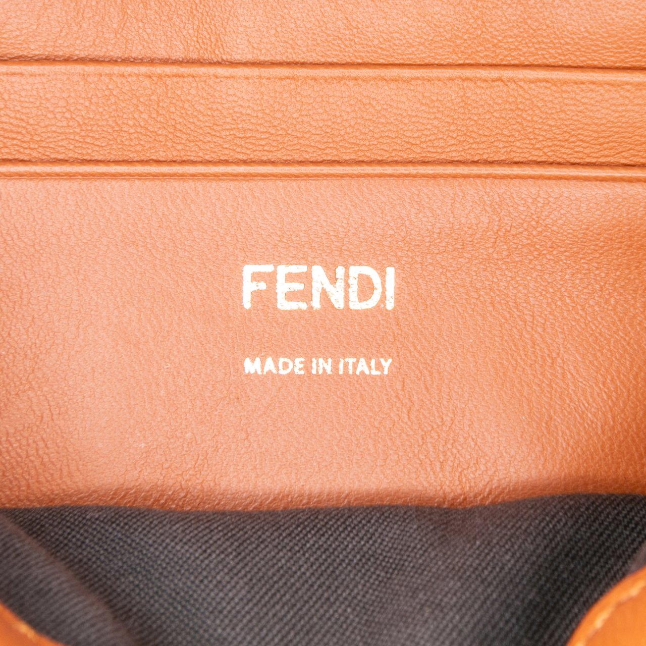 Fendi Mini Bicolor Nappa Apolo Chain Baguette Shoulder Bag Bruin