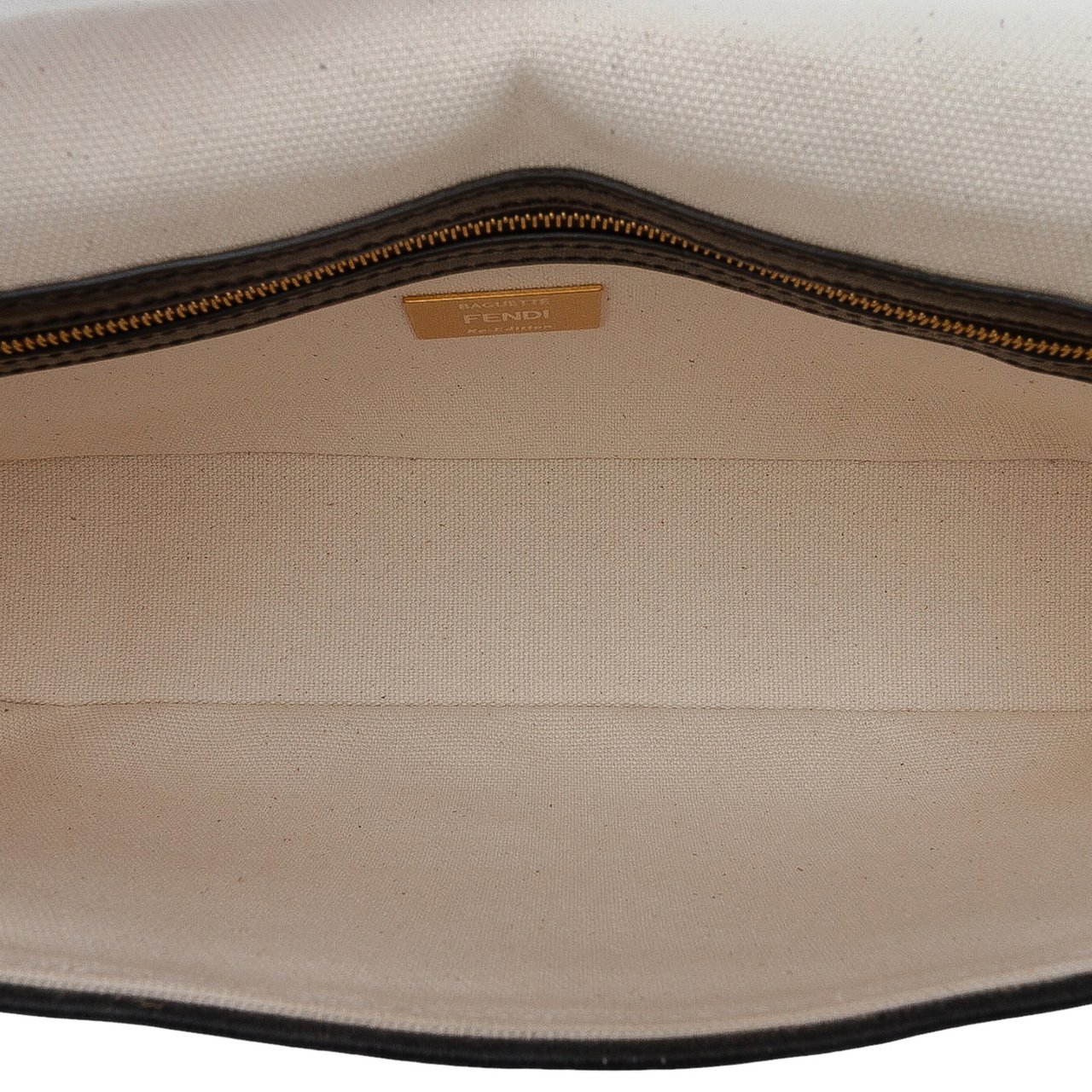 Fendi Chinese Valentines Day Zucca Embroidered Canvas Baguette Satchel Bruin