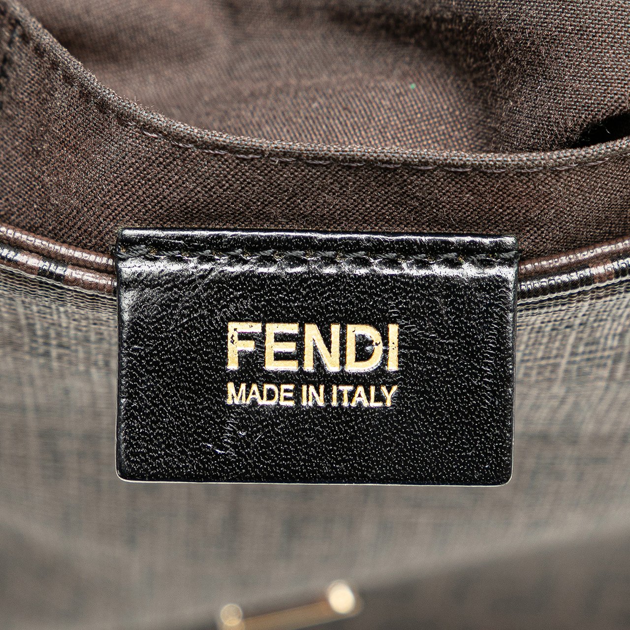 Fendi Zucchino Spalmati Crossbody Bruin