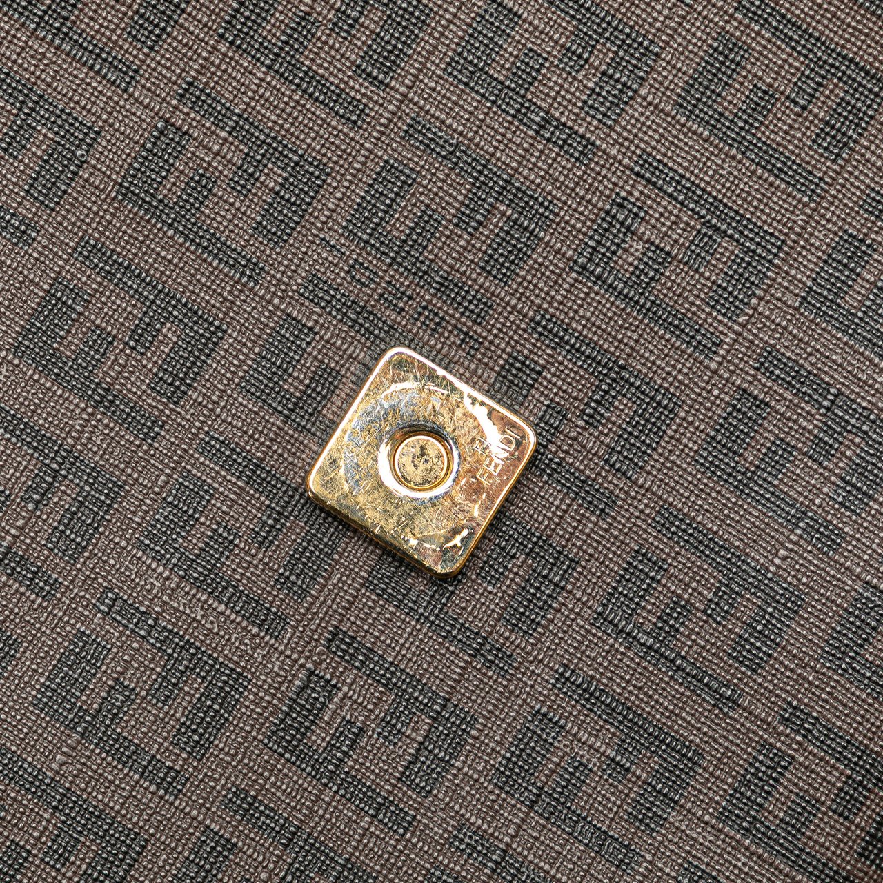 Fendi Zucchino Spalmati Crossbody Bruin