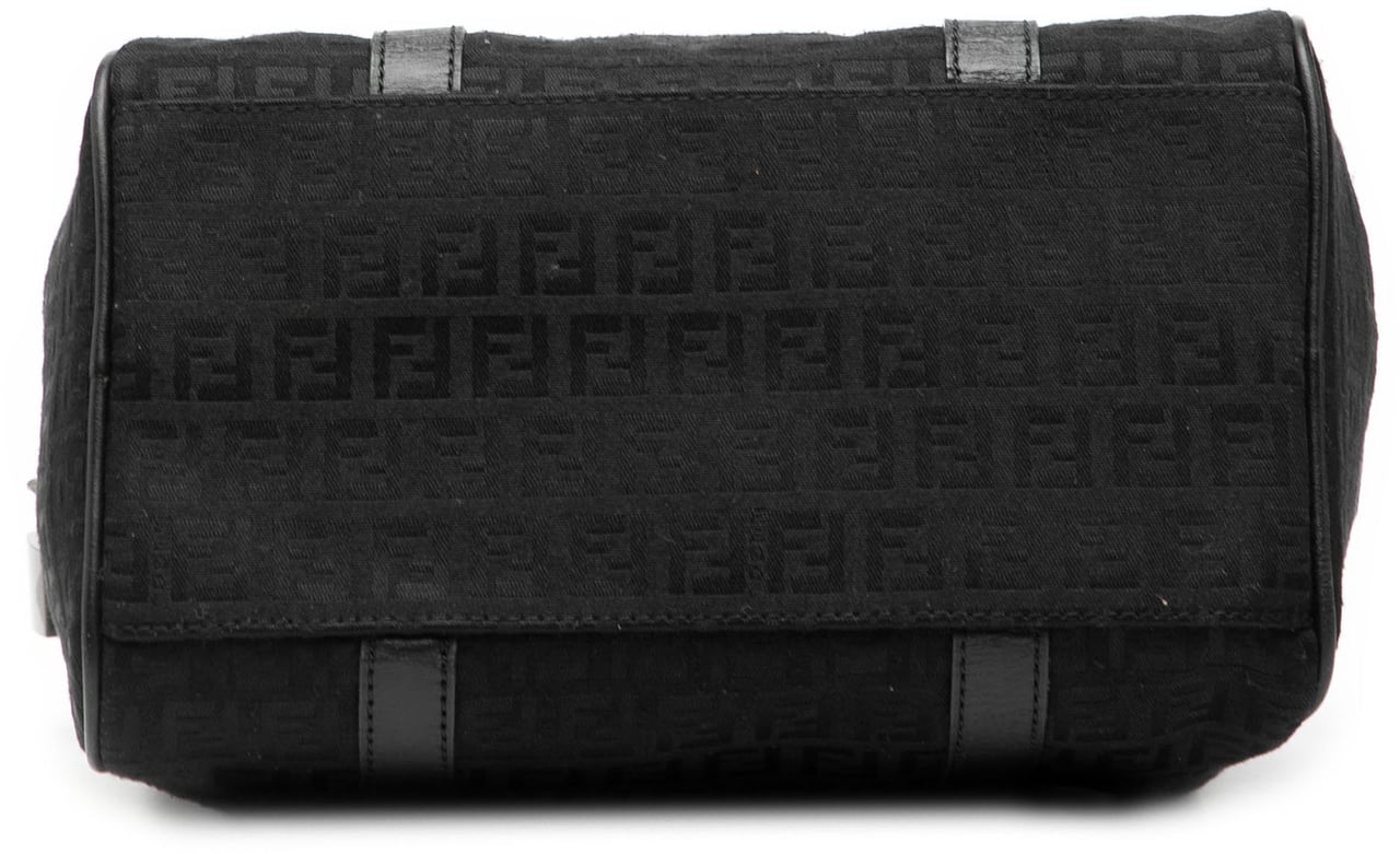 Fendi Zucchino Canvas Boston Bag Zwart
