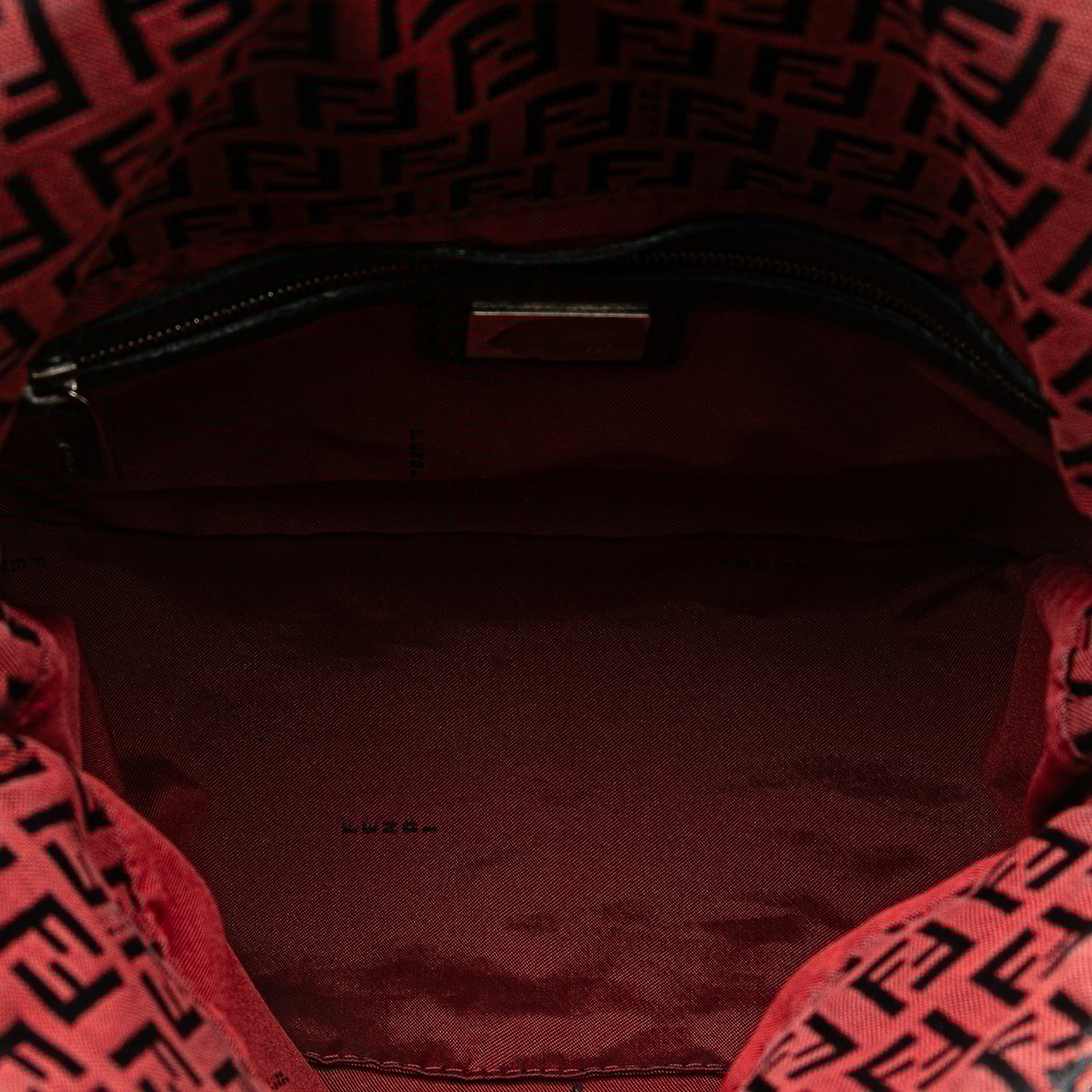 Fendi Zucca Canvas Double Flap Mamma Rood