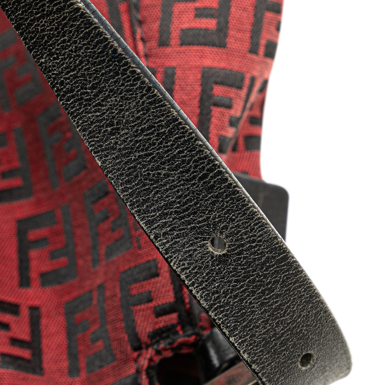 Fendi Zucca Canvas Double Flap Mamma Rood