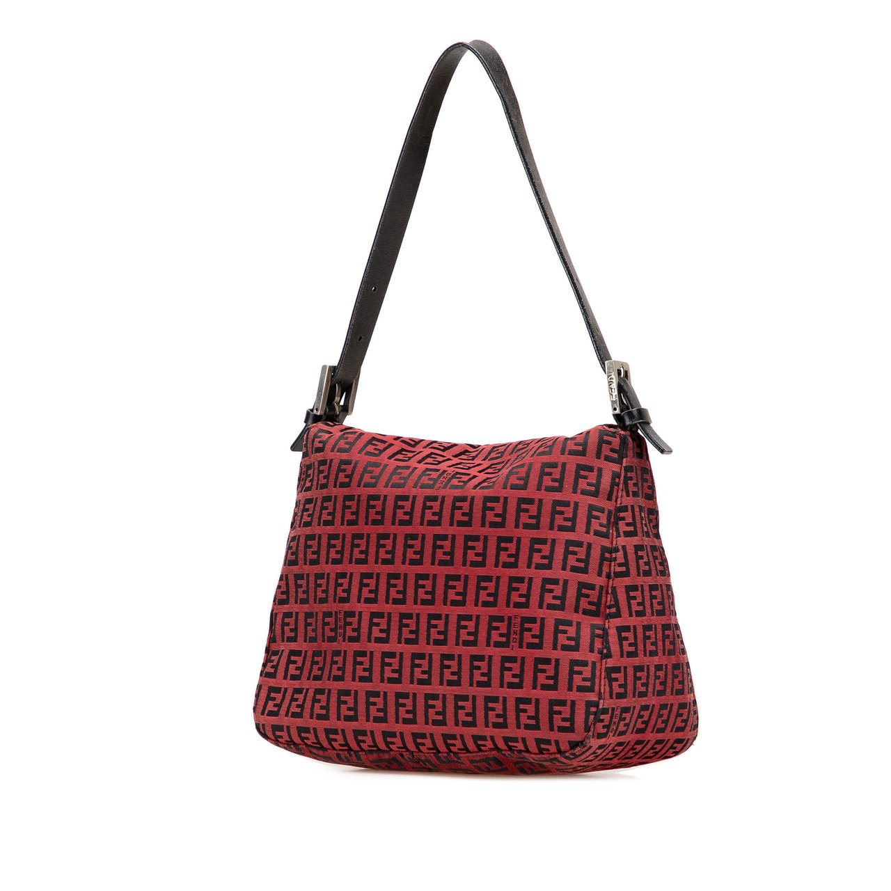 Fendi Zucca Canvas Double Flap Mamma Rood