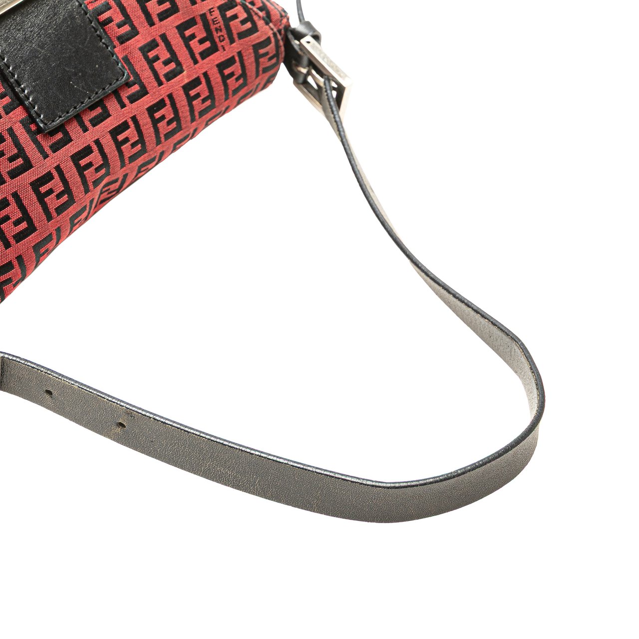 Fendi Zucca Canvas Double Flap Mamma Rood