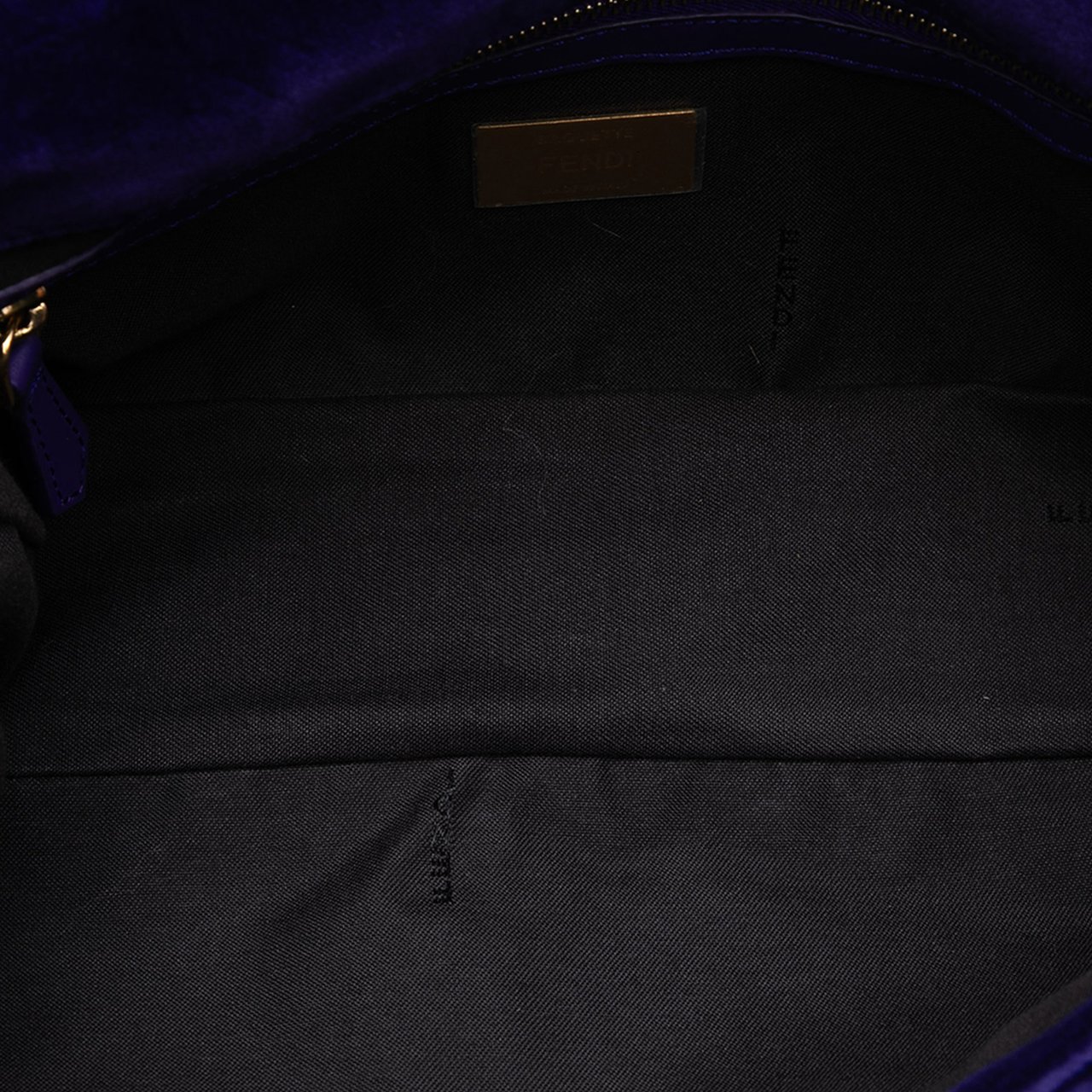Fendi Zucca Embossed Velvet Baguette Satchel Paars