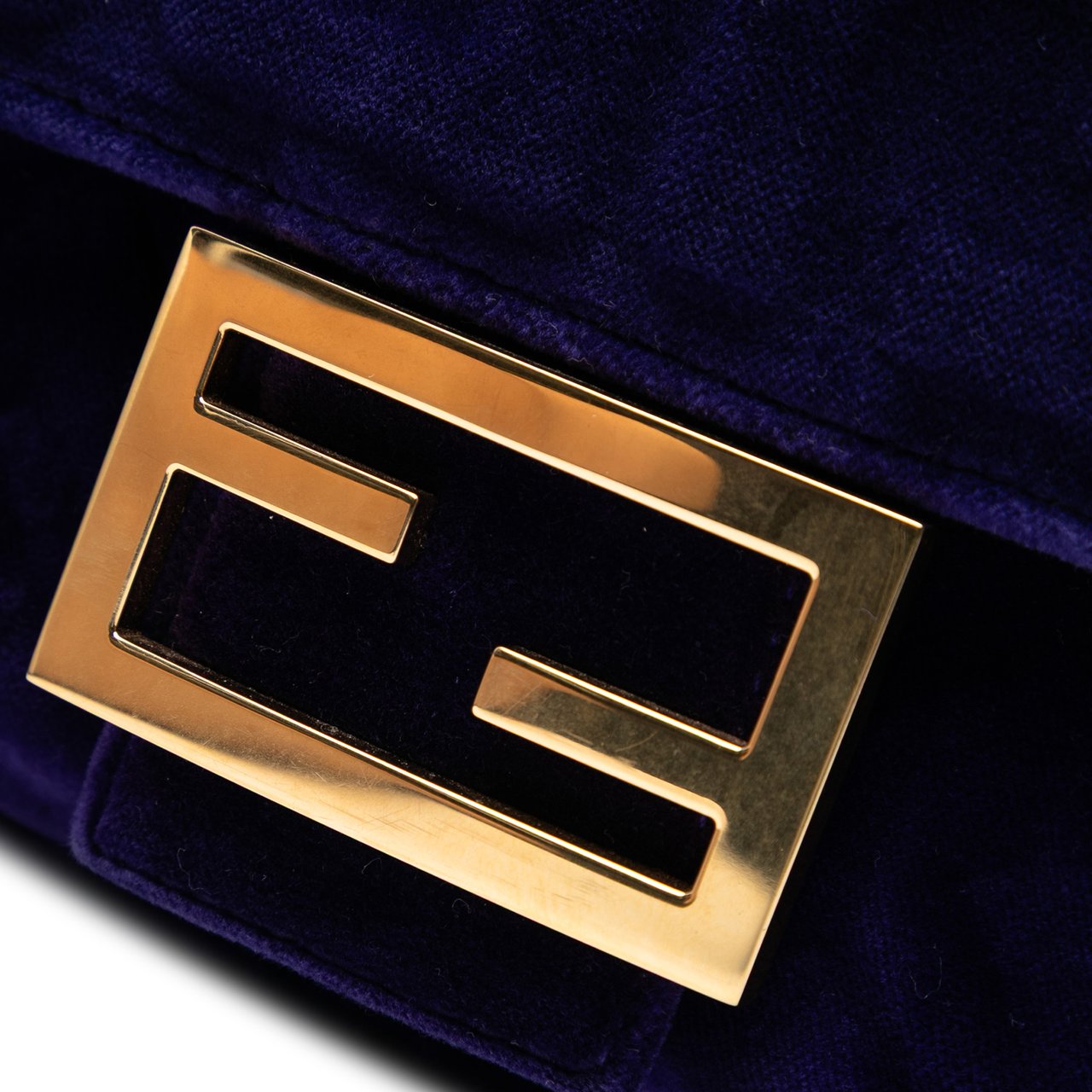 Fendi Zucca Embossed Velvet Baguette Satchel Paars
