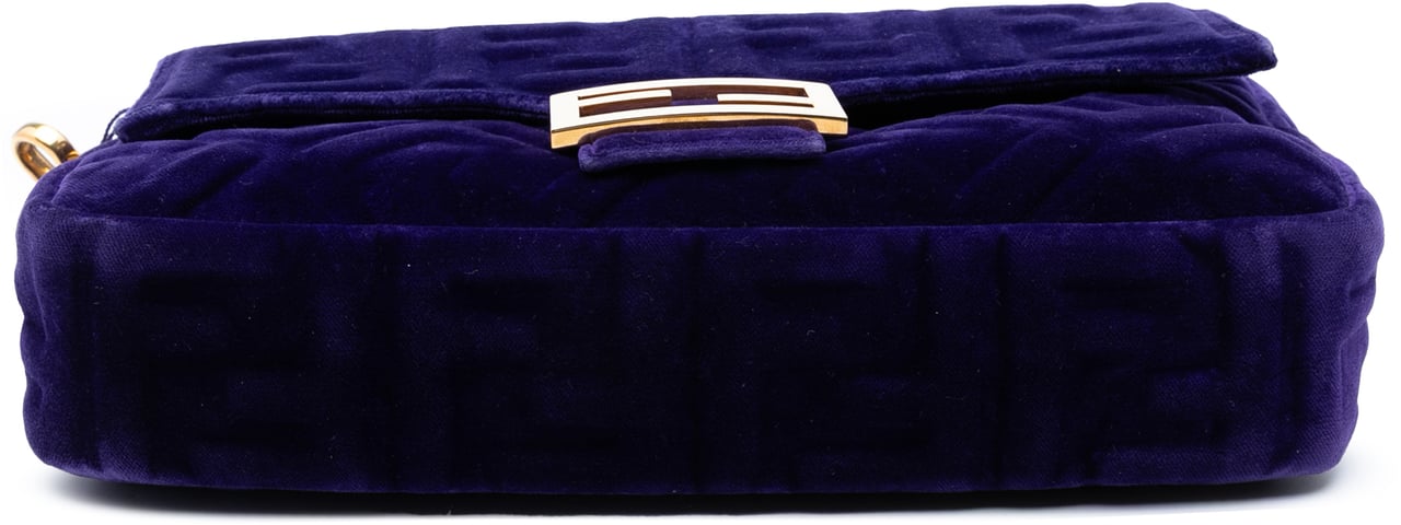 Fendi Zucca Embossed Velvet Baguette Satchel Paars