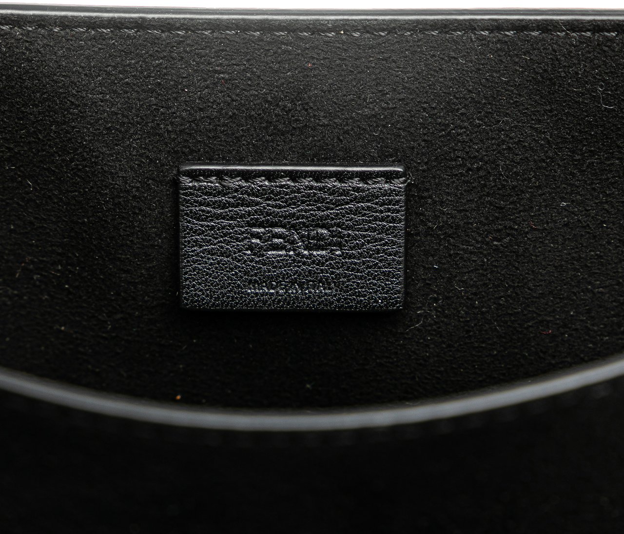 Fendi Leather Crystal Fab Crossbody Zwart