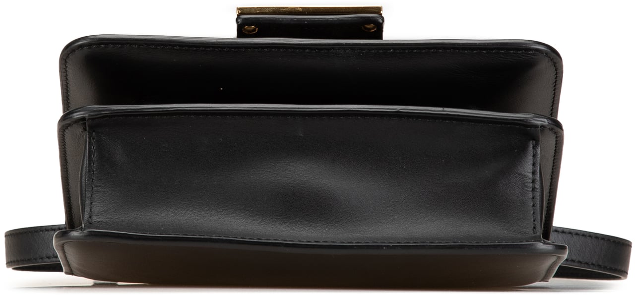 Fendi Leather Crystal Fab Crossbody Zwart