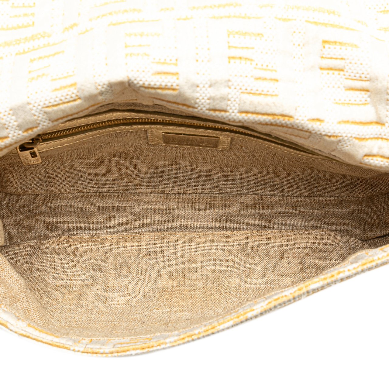 Fendi Zucca Metallic Lurex Baguette Goud