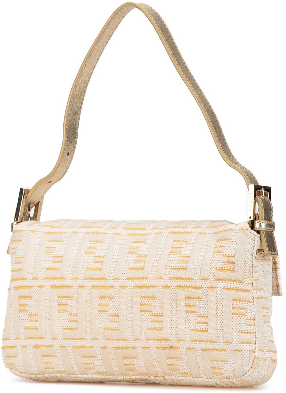 Fendi Zucca Metallic Lurex Baguette Goud