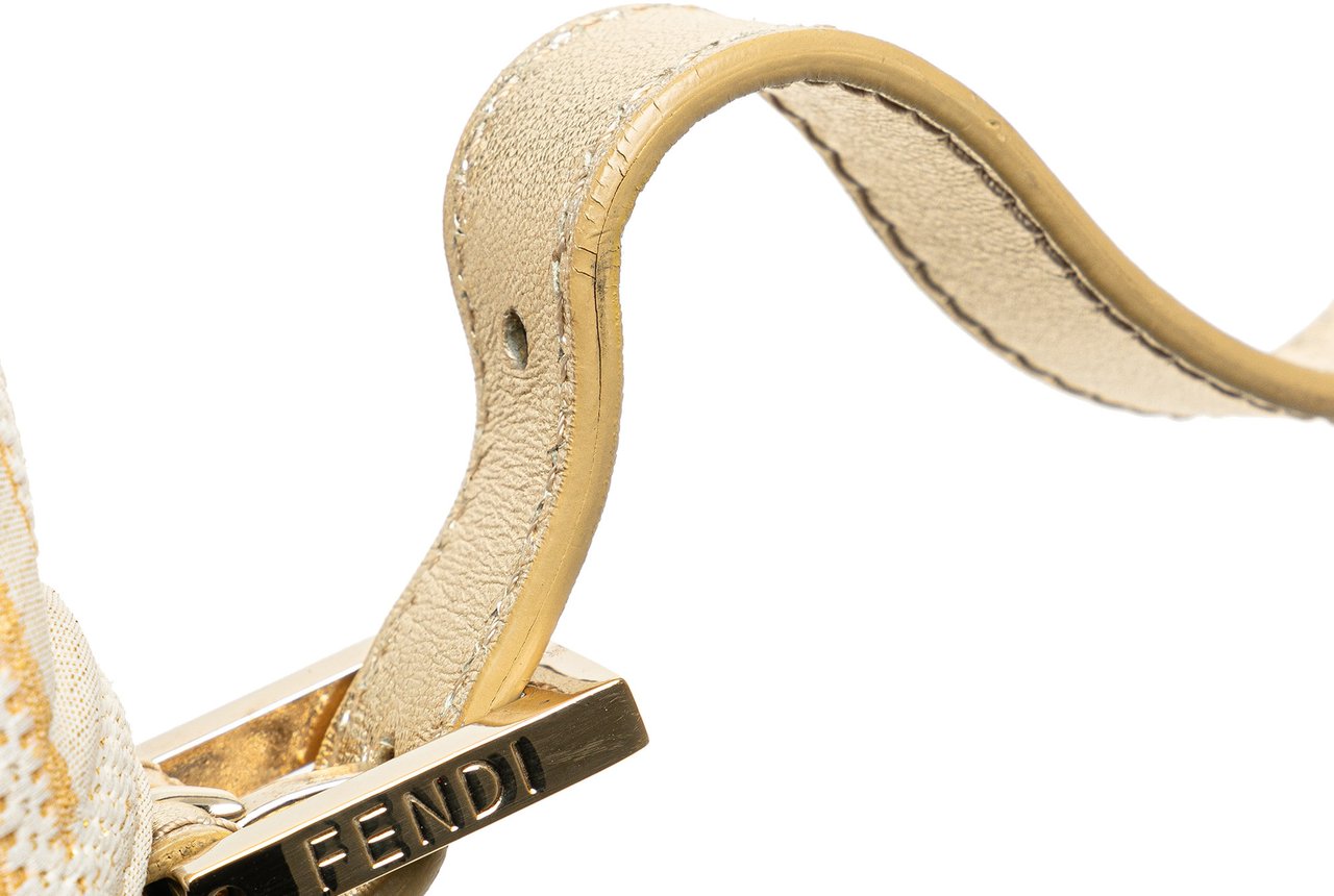 Fendi Zucca Metallic Lurex Baguette Goud