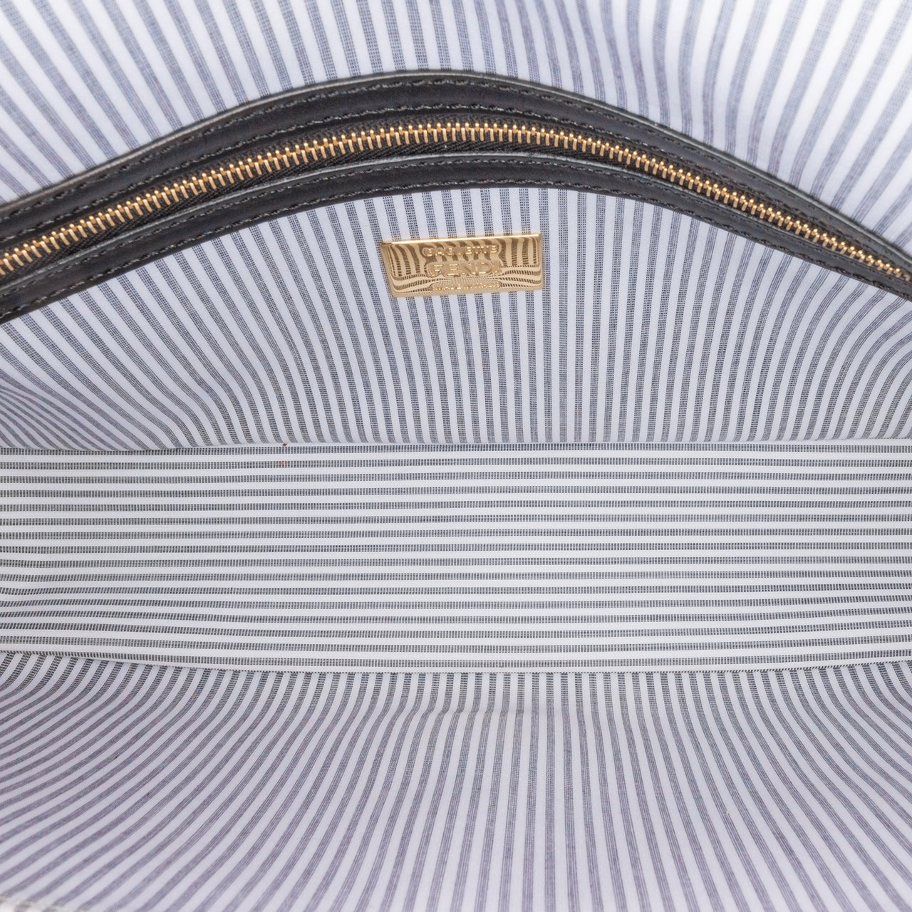 Fendi Striped Jersey Baguette Satchel Wit