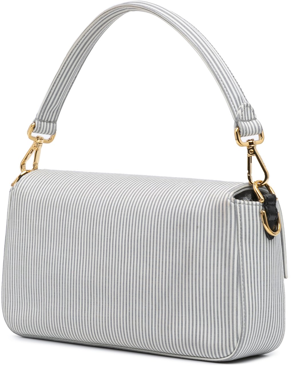 Fendi Striped Jersey Baguette Satchel Wit