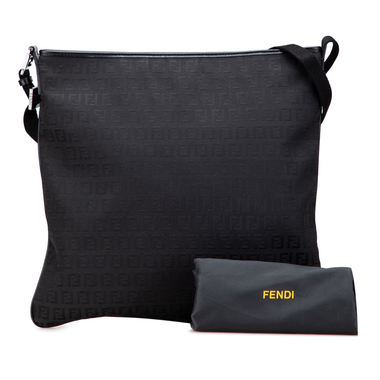 Fendi Zucchino Canvas Crossbody Zwart