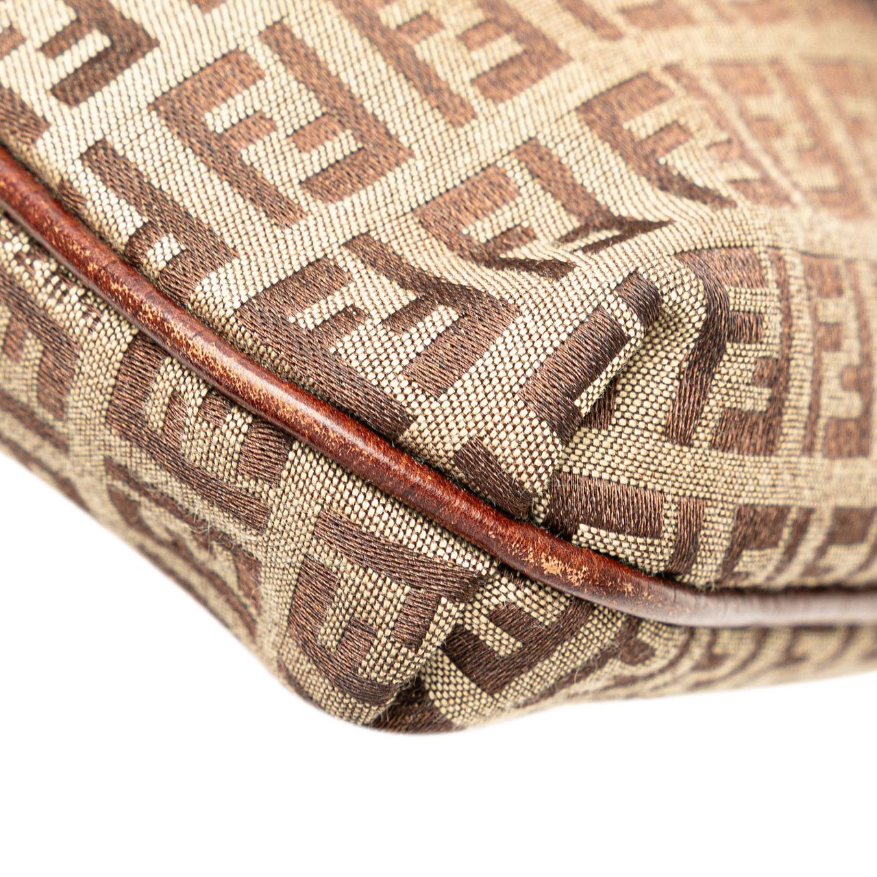 Fendi Zucchino Canvas Crossbody Bruin