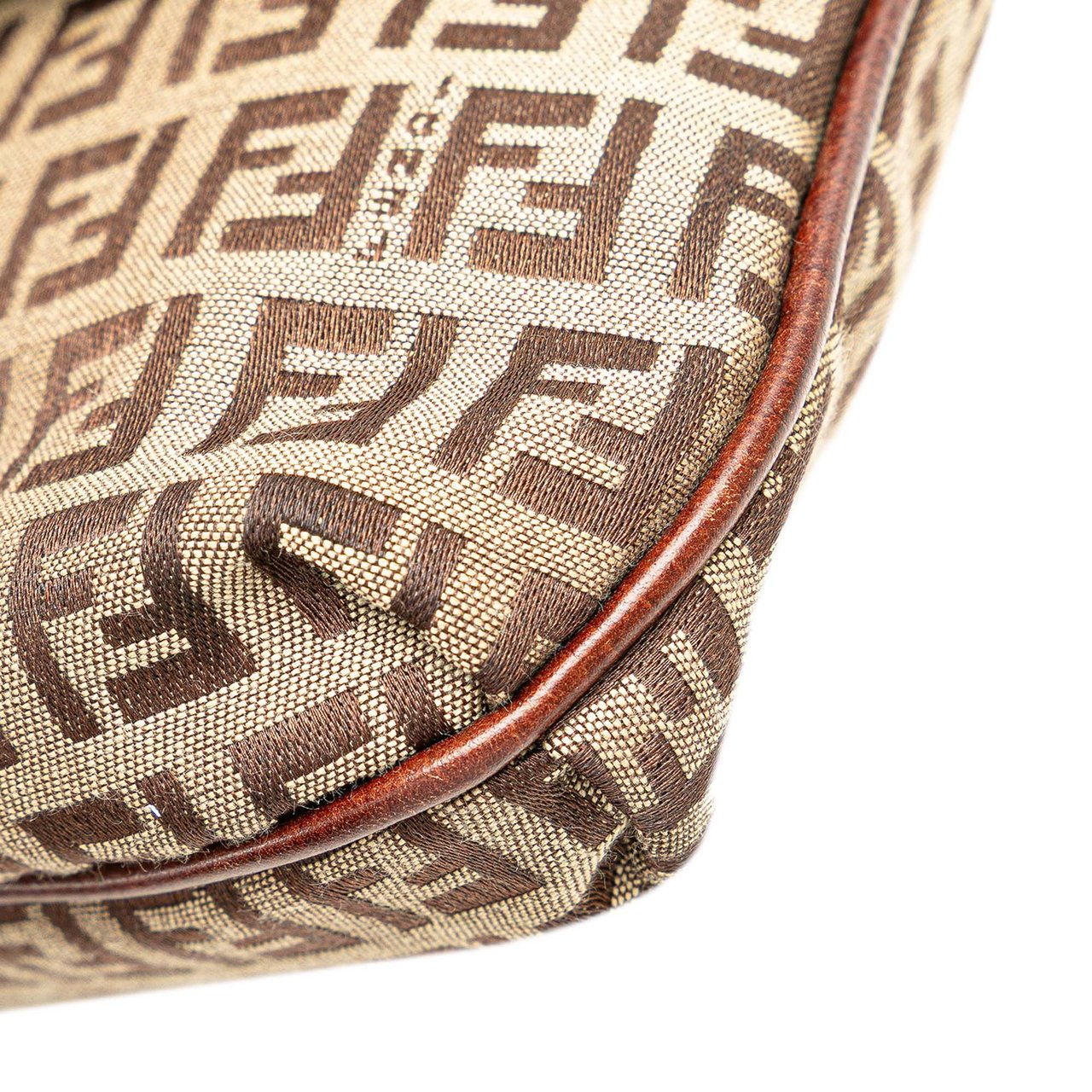 Fendi Zucchino Canvas Crossbody Bruin