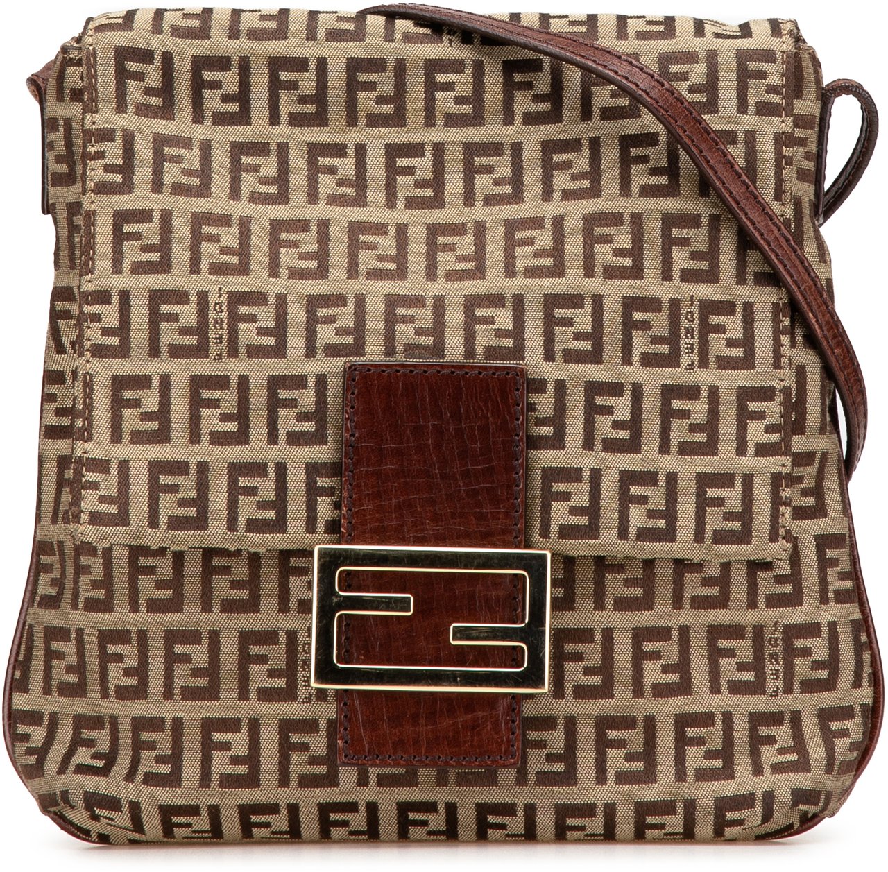 Fendi Zucchino Canvas Crossbody Bruin