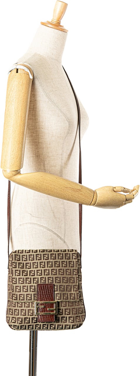 Fendi Zucchino Canvas Crossbody Bruin