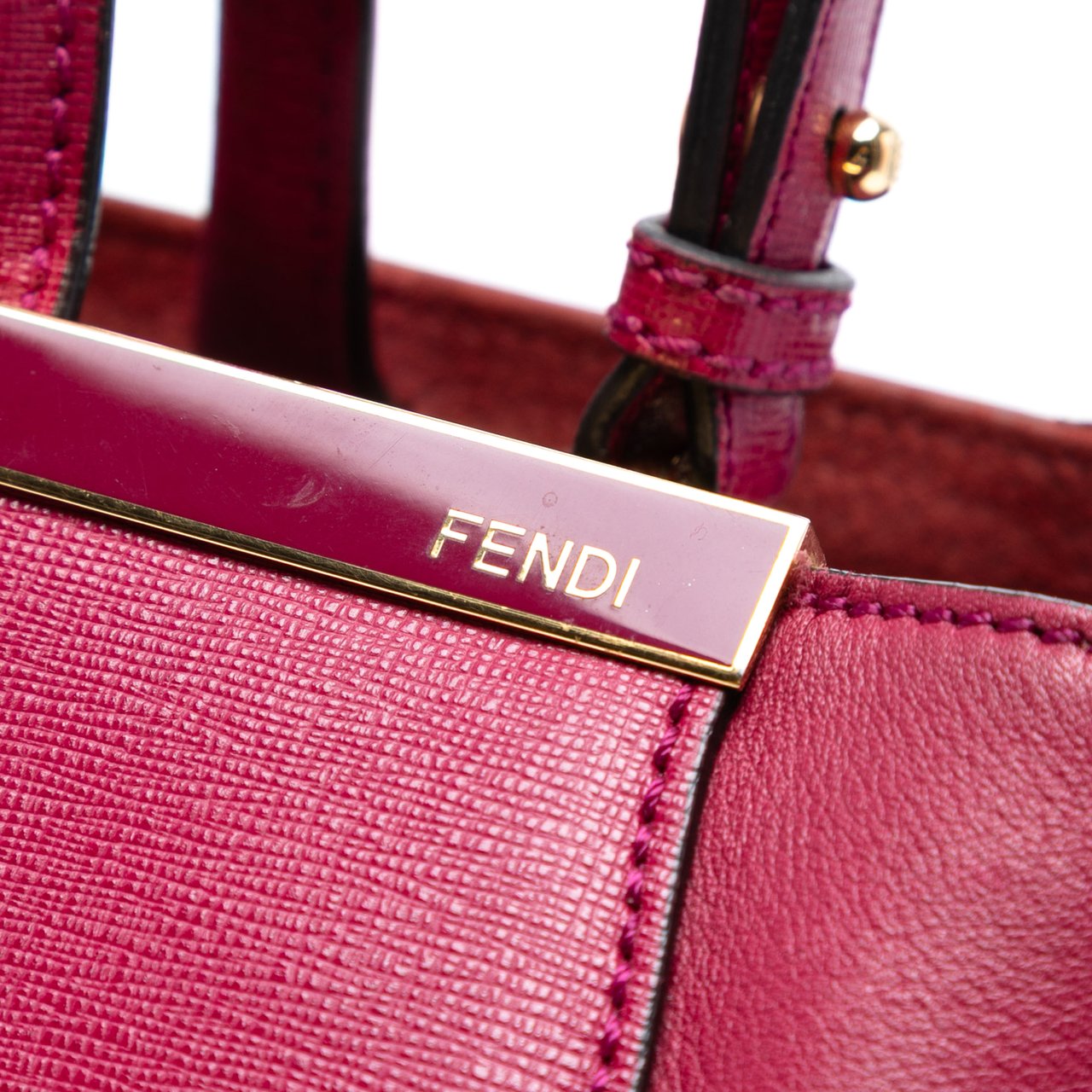 Fendi Medium Leather 2Jours Satchel Rood