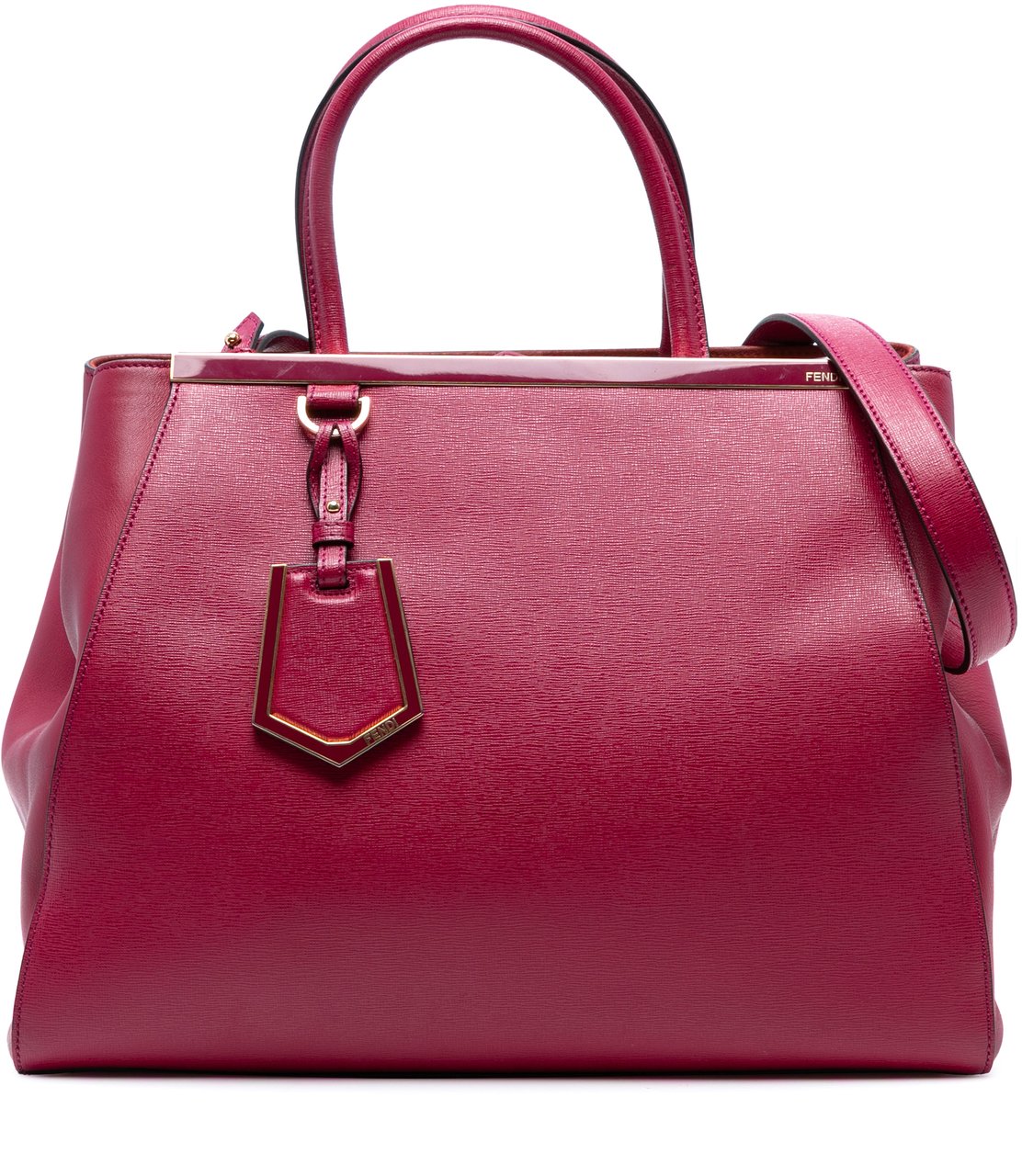 Fendi Medium Leather 2Jours Satchel Rood