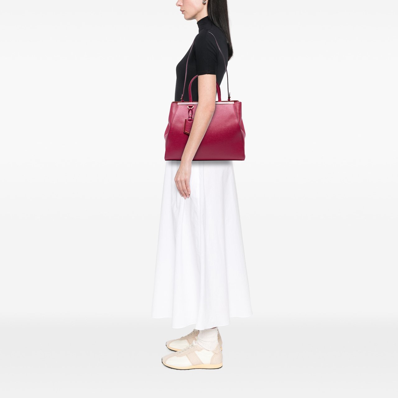 Fendi Medium Leather 2Jours Satchel Rood