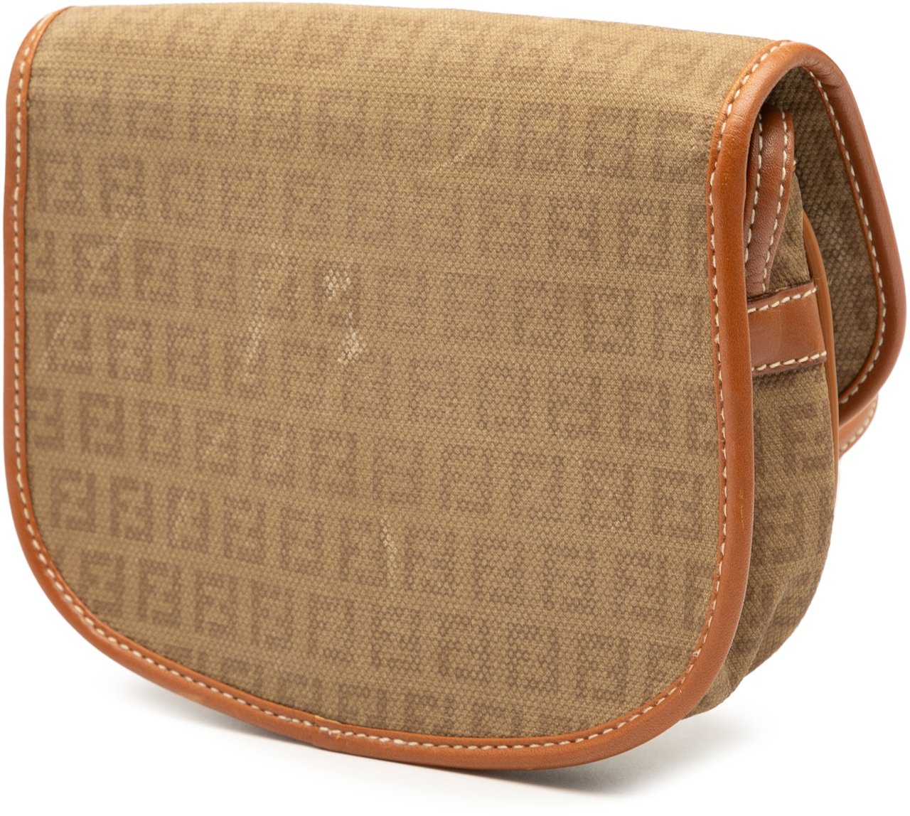 Fendi Mini Zucchino Canvas Crossbody Bruin