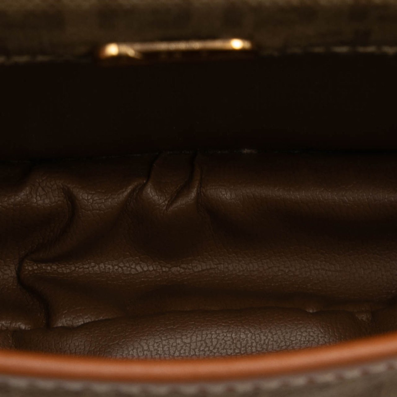 Fendi Mini Zucchino Canvas Crossbody Bruin