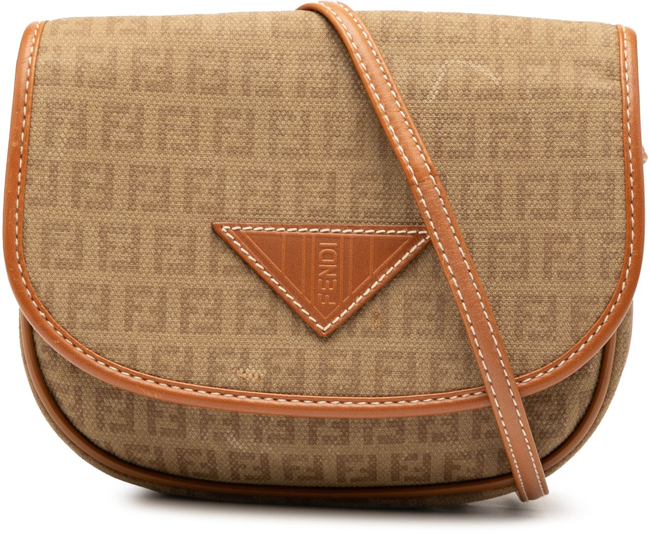 Fendi Mini Zucchino Canvas Crossbody Bruin