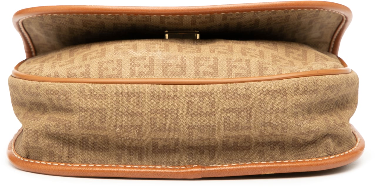 Fendi Mini Zucchino Canvas Crossbody Bruin