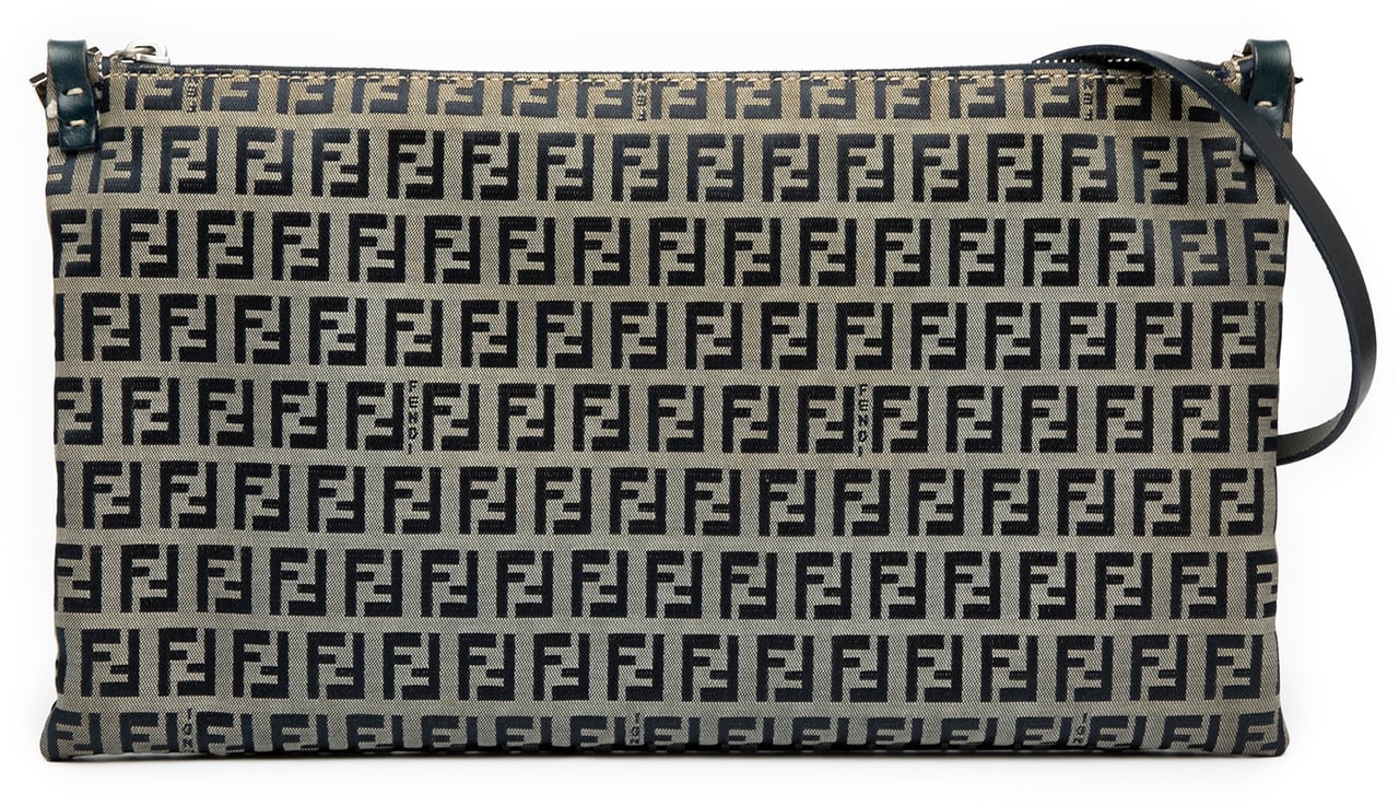 Fendi Zucchino Canvas Crossbody Grijs