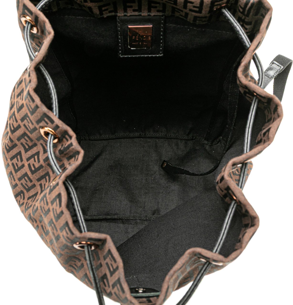 Fendi Zucchino Canvas Backpack Bruin