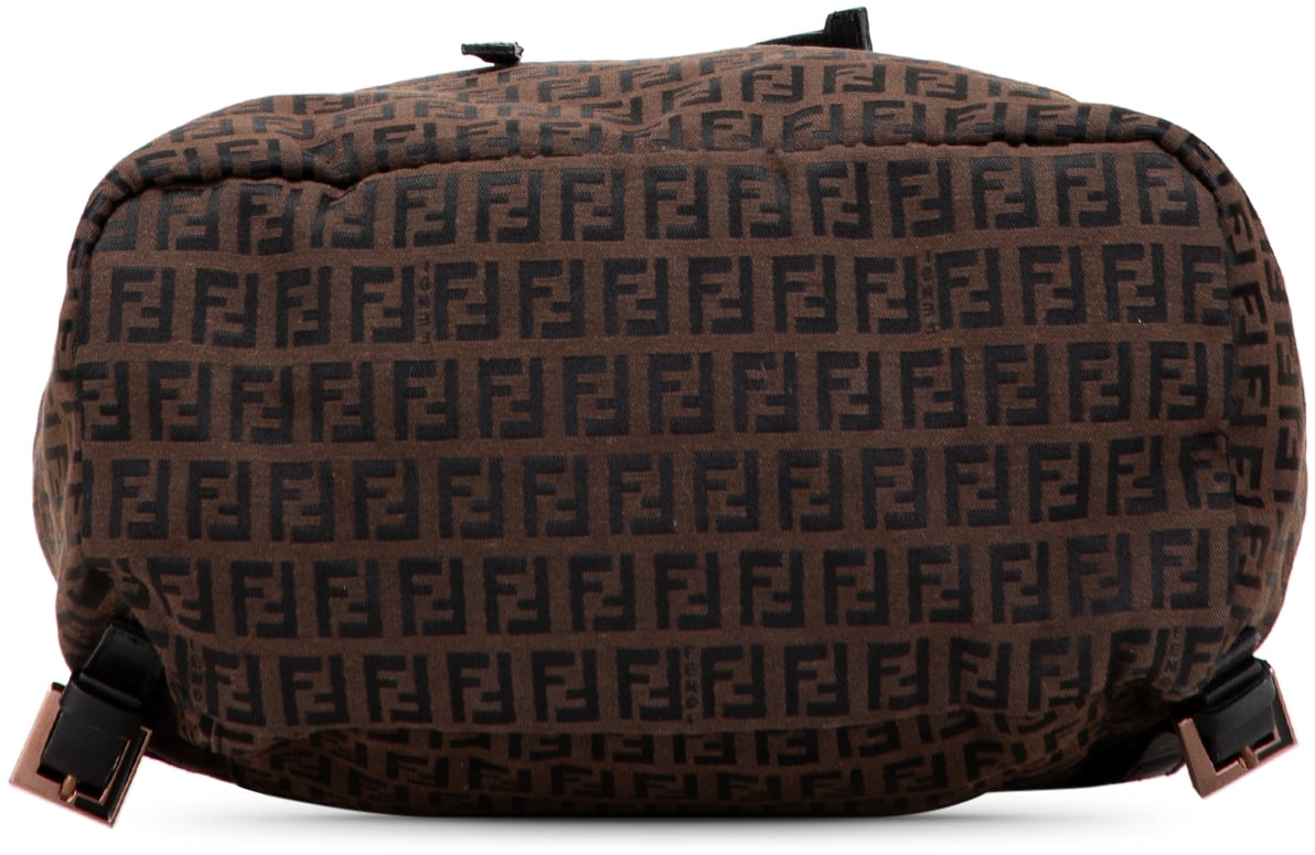 Fendi Zucchino Canvas Backpack Bruin