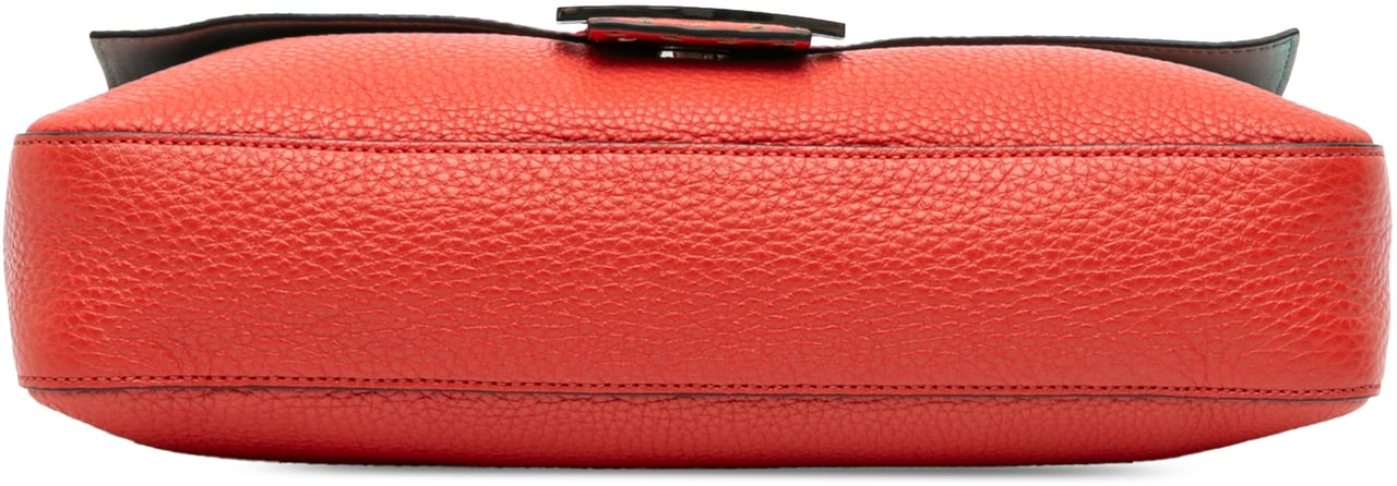 Fendi Large Leather Selleria Baguette Satchel Oranje