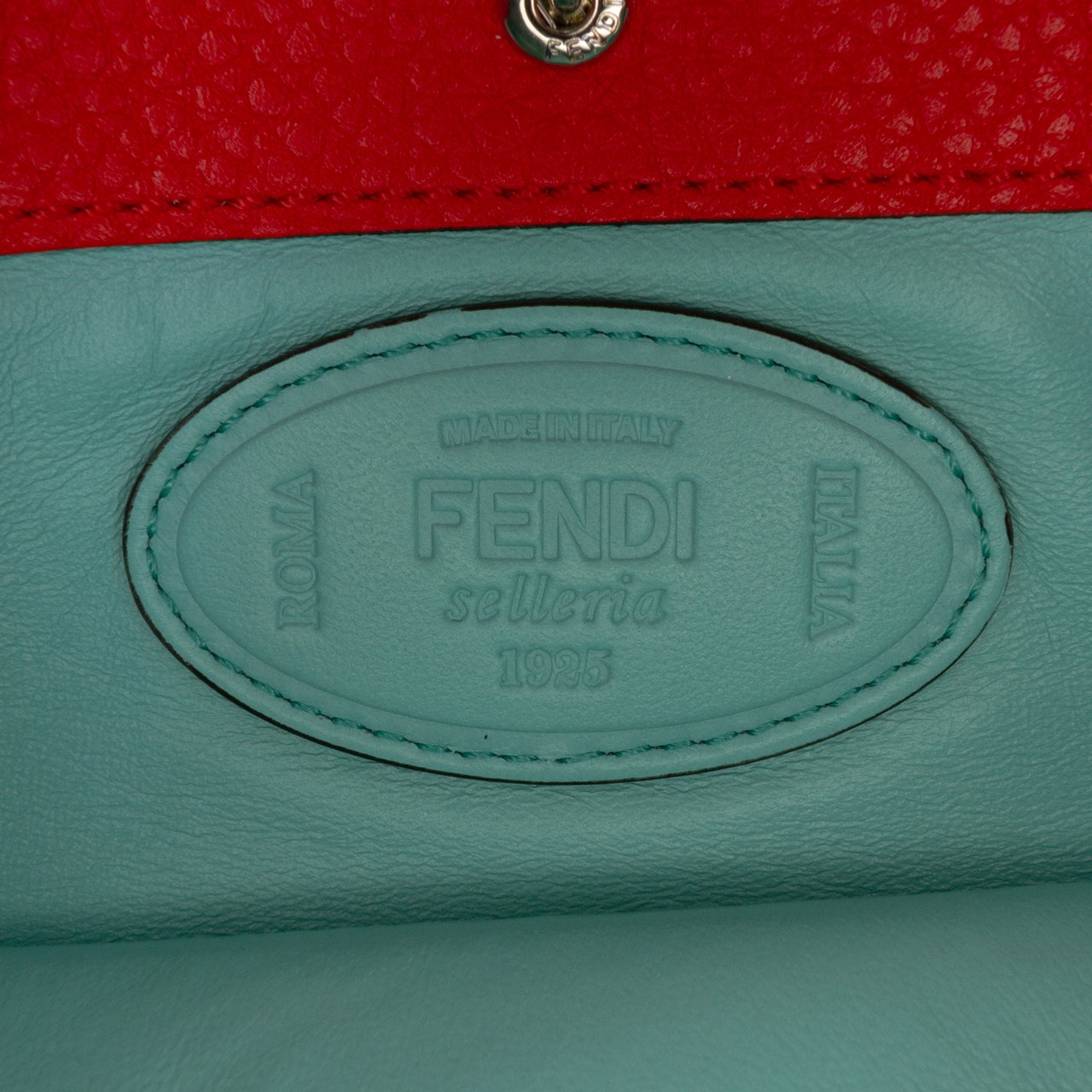 Fendi Large Leather Selleria Baguette Satchel Oranje