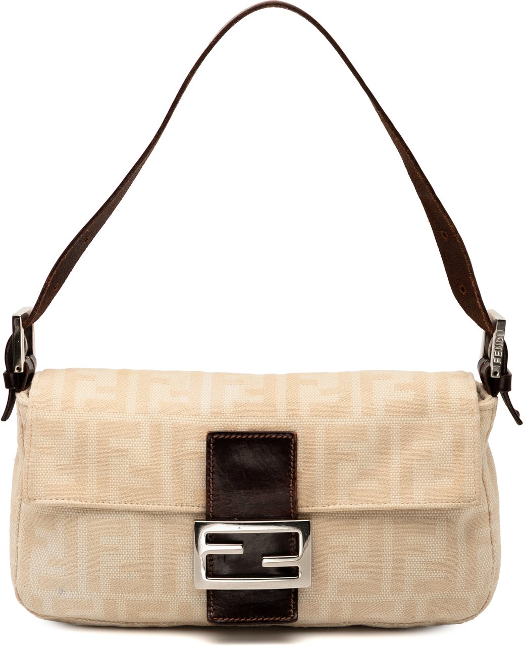 Fendi Zucca Canvas Baguette Bruin