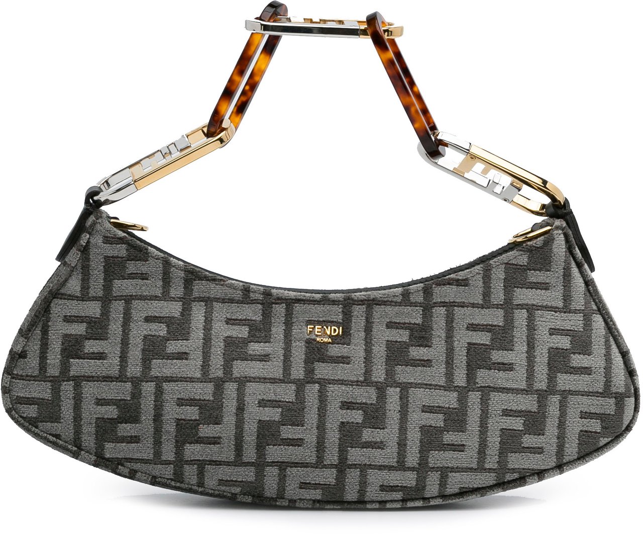 Fendi Zucca O'lock Swing Satchel Grijs
