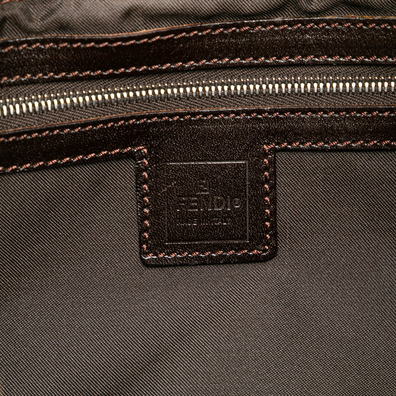 Fendi Zucca Canvas Shoulder Bag Bruin